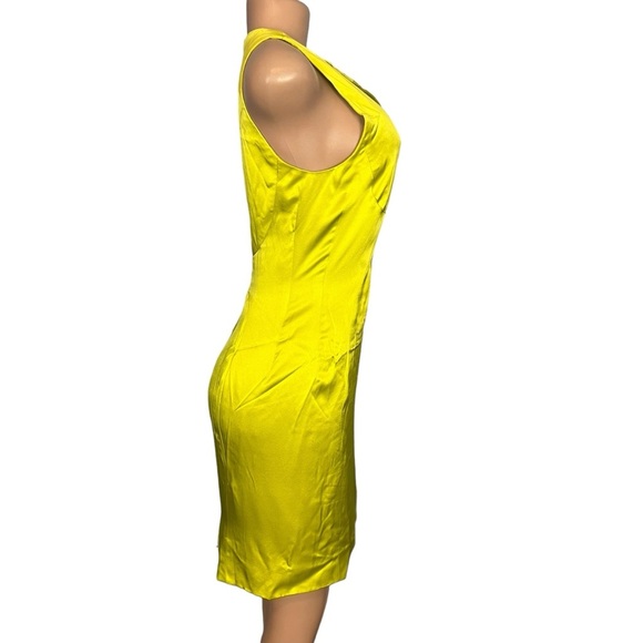 Chado Ralph Rucci Dress Chartreuse Green Shift Dress - Picture 4 of 9